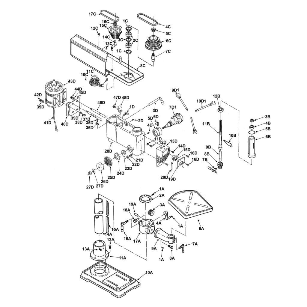 Model 30 120 13″ Benchtop Drill Press Rikon Power Tools 