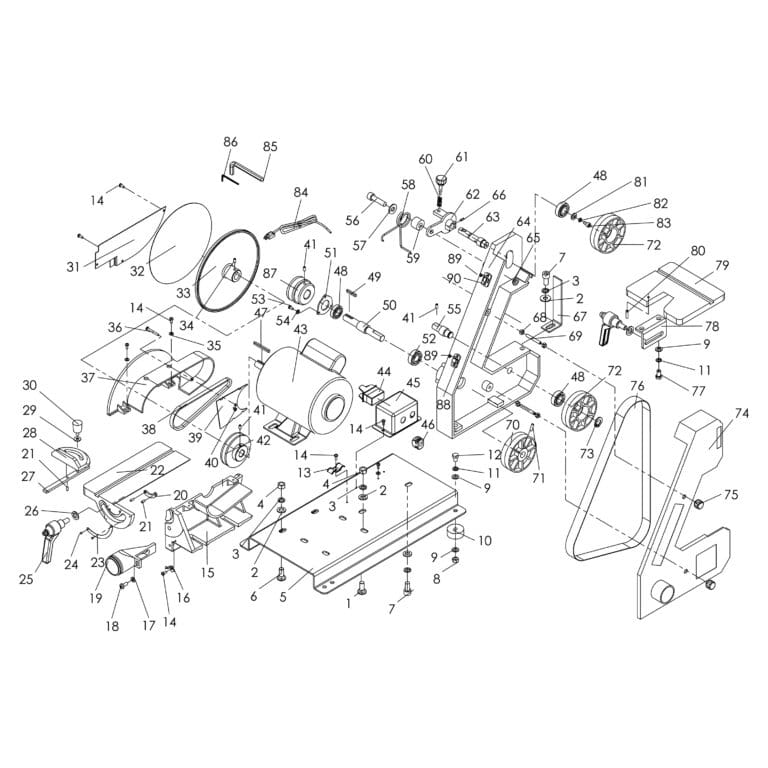 Model 50144 1″ x 42″ Belt/ 8″ Disc Sander Parts Rikon Power Tools