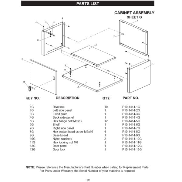 10-1414: 14” Deluxe Bandsaw Parts - Image 8